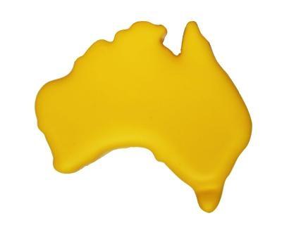 Australia Map Yellow