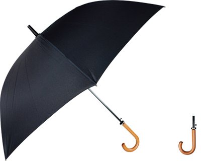 Curved Handle Umbrella (All Black)